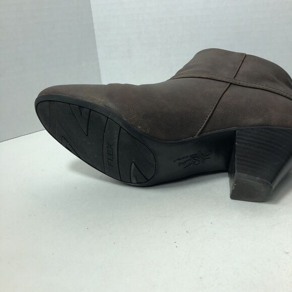 Life Stride Boots Womens Size 9 Active Arch Comfort Ankle Side Zip Brown F3 - Picture 8 of 13